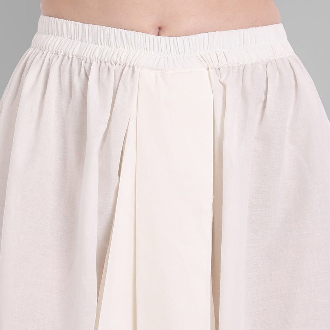 Antique White Cotton Pleated Dhoti Pants