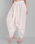 Gray Cotton Pleated Dhoti Pants