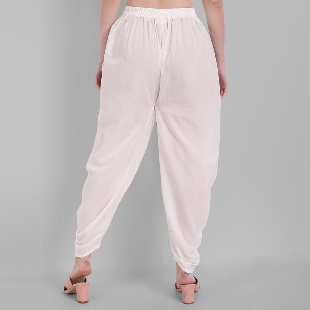 Gray Cotton Pleated Dhoti Pants