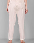 White Cotton Straight Pant with Pockets