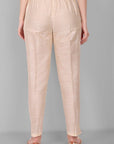 Ivory Straight Cotton Silk Pant with Pockets