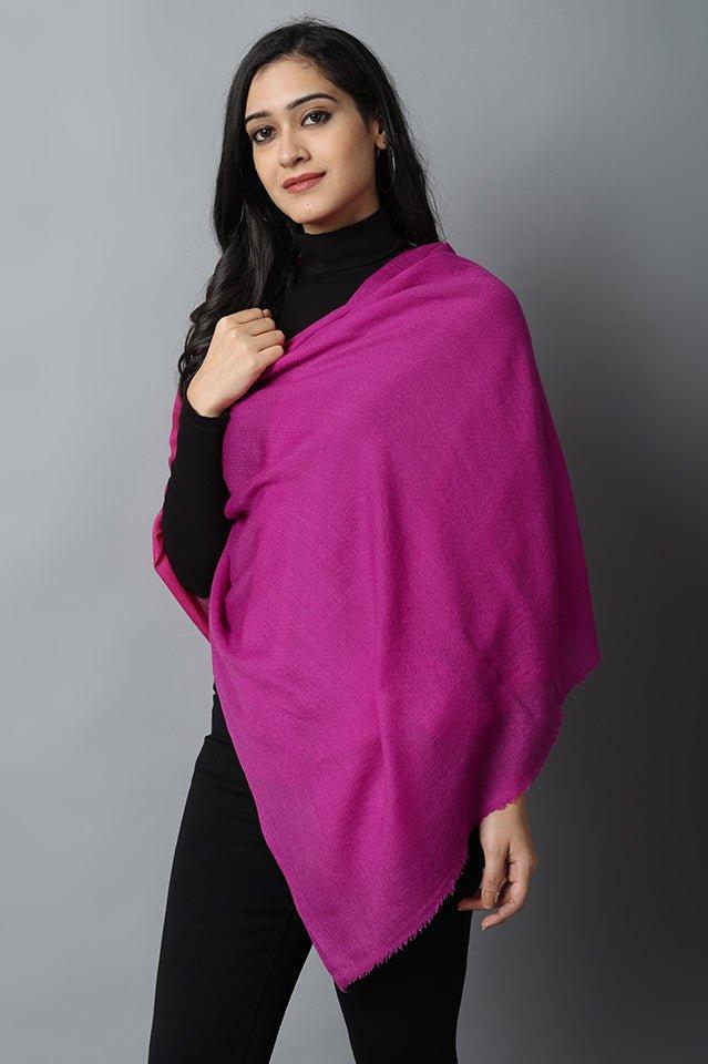 Dark Gray Magenta Cashmere-Pashmina Stole