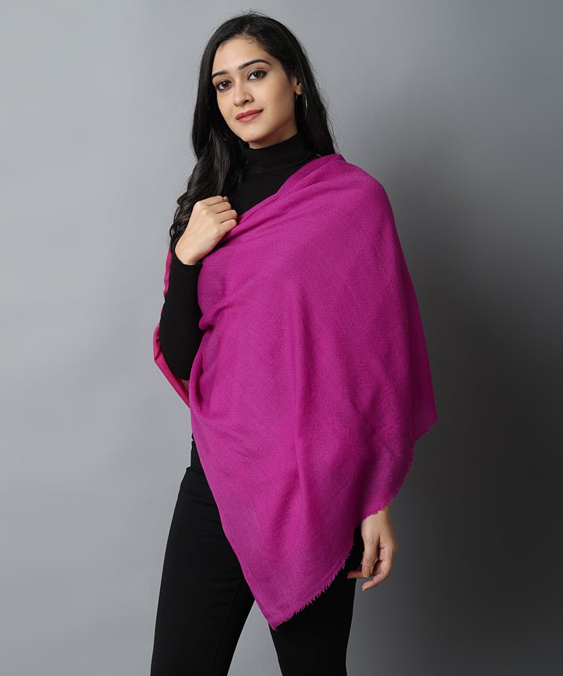 Dark Gray Magenta Cashmere-Pashmina Stole