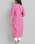 Gray Magenta Rakhiphool Leheriya Kurta