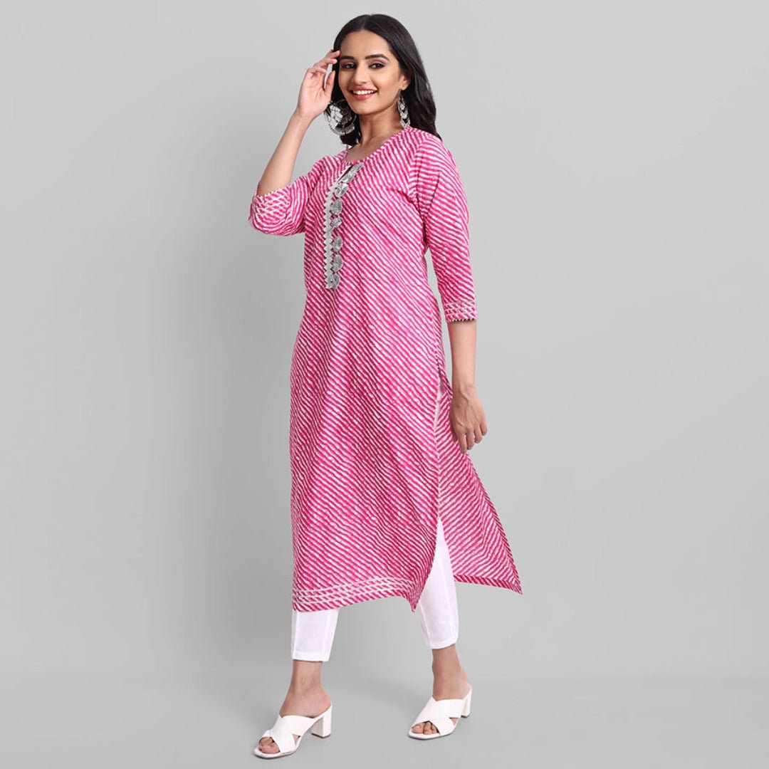 Gray Magenta Rakhiphool Leheriya Kurta