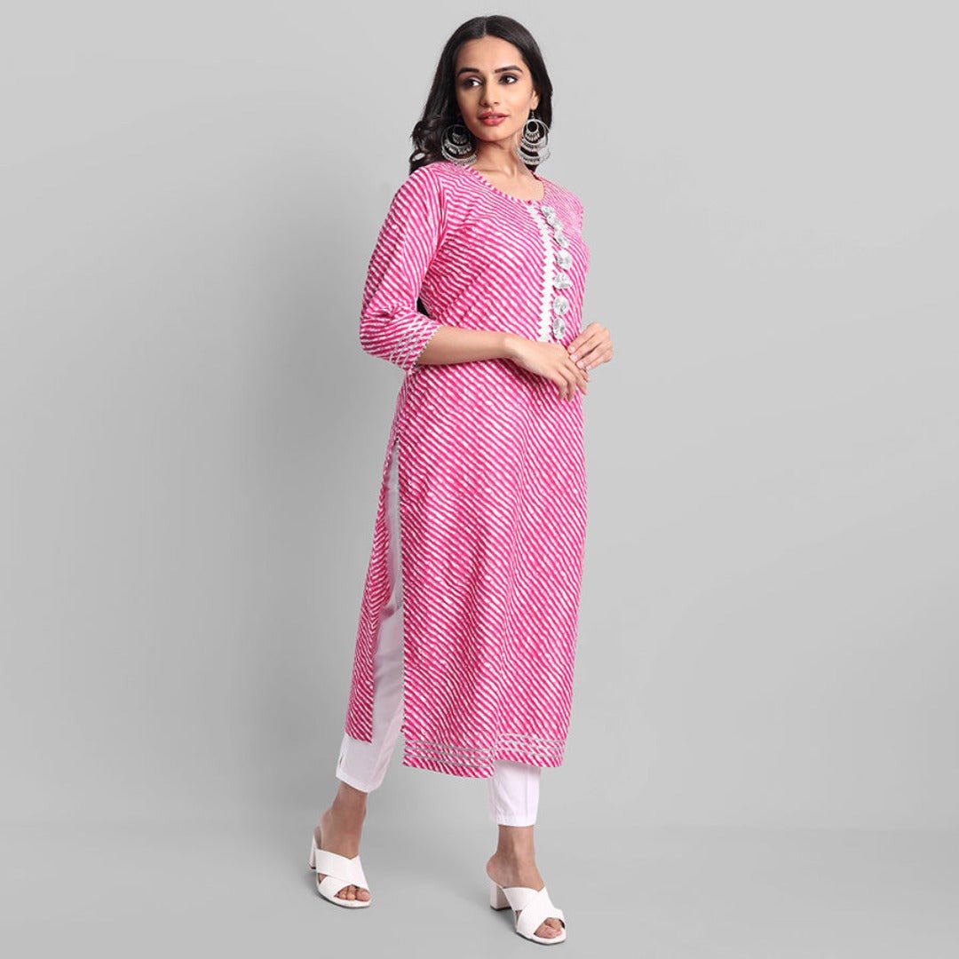 Gray Magenta Rakhiphool Leheriya Kurta