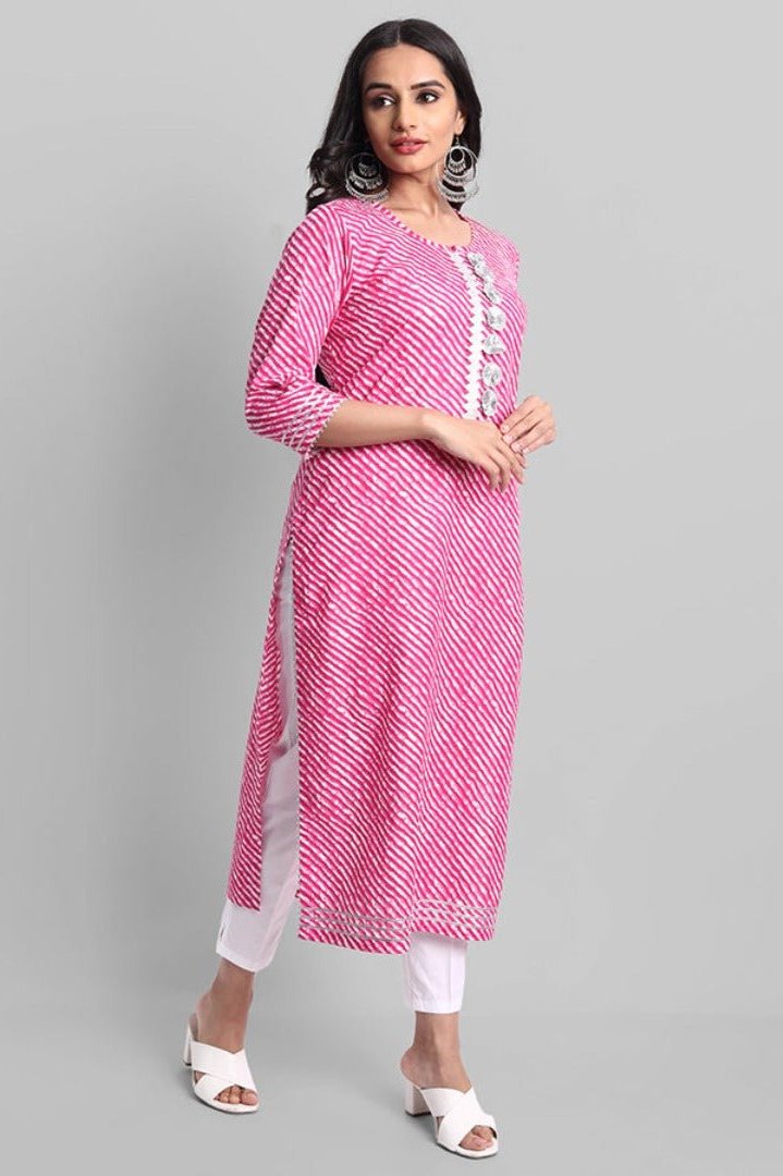 Gray Magenta Rakhiphool Leheriya Kurta