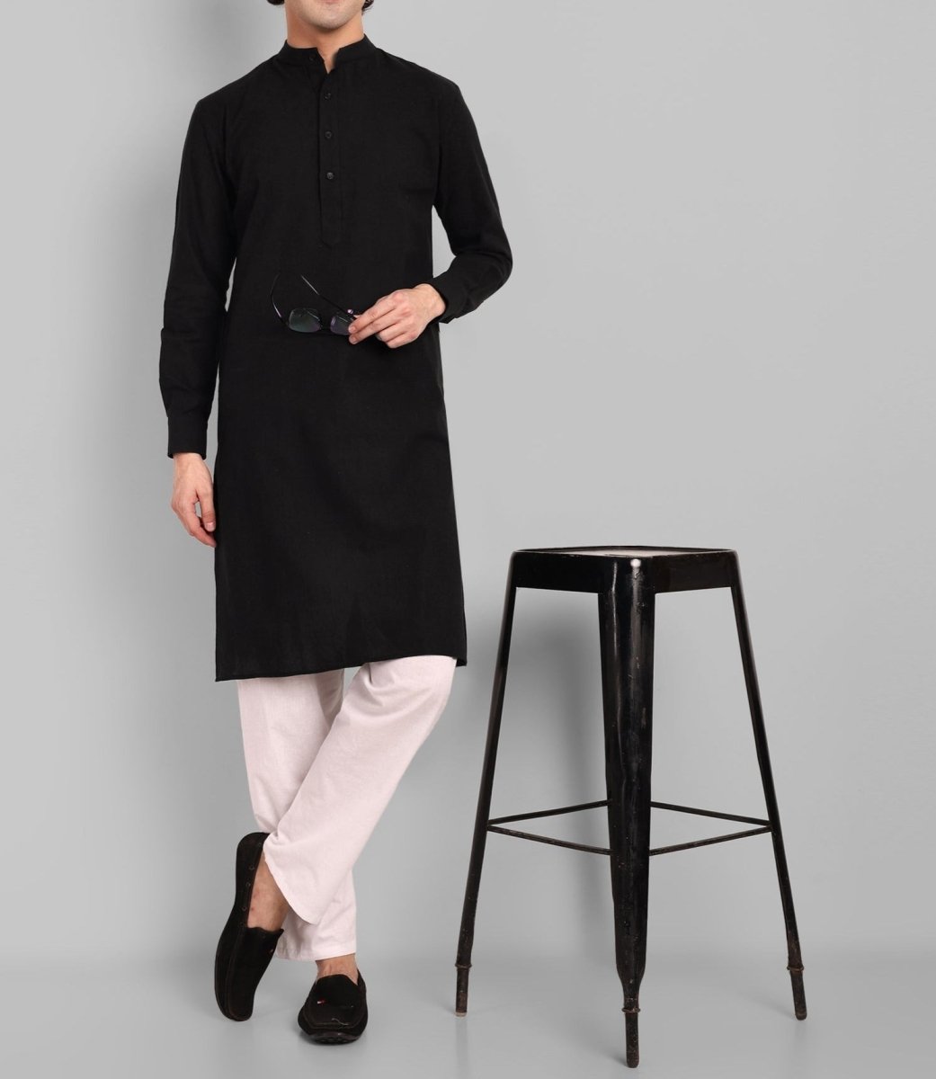 MEN&#39;S BLACK KURTA PAJAMA SET