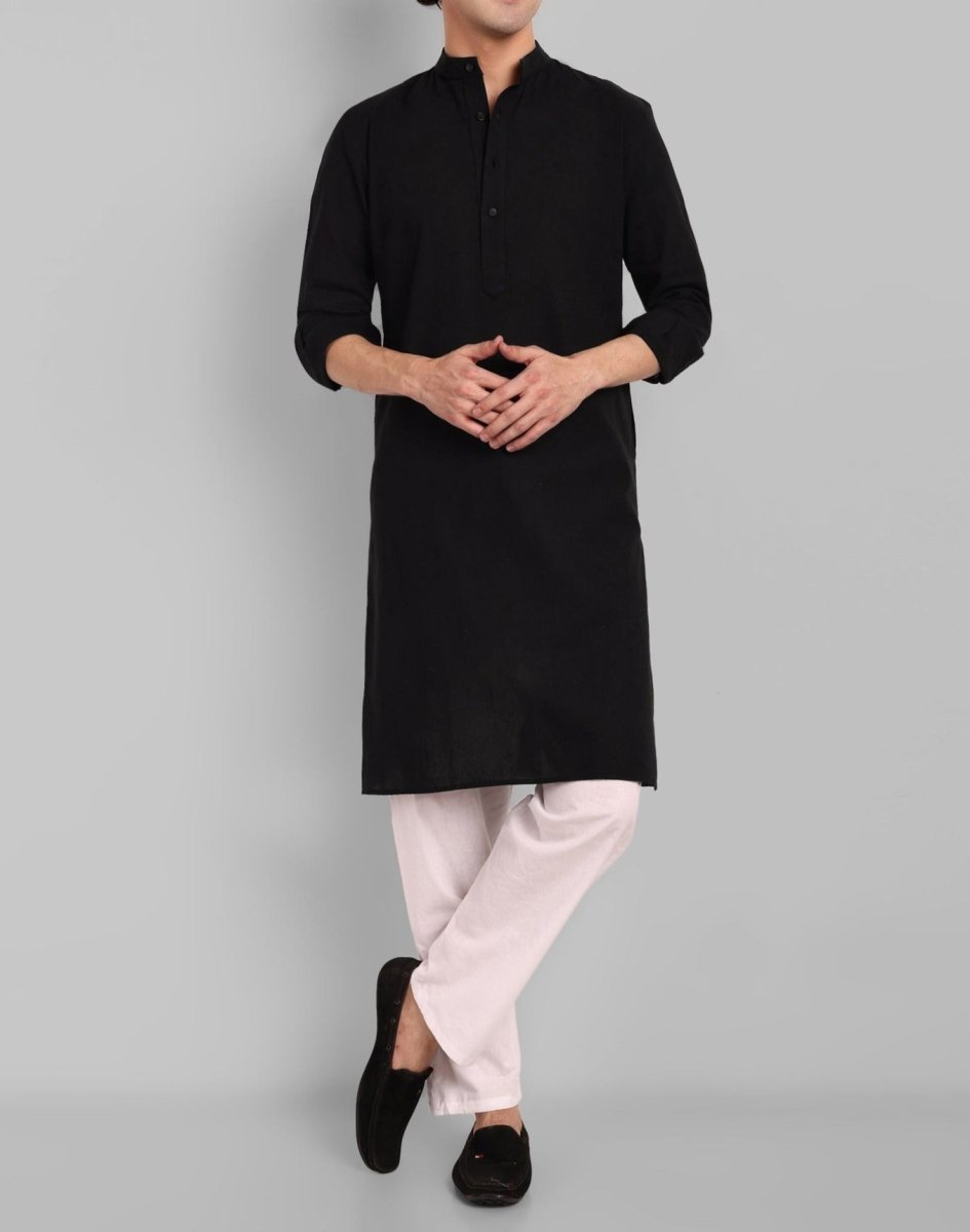 MEN&#39;S BLACK KURTA PAJAMA SET