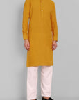 MEN'S MUSTARD KURTA PANT SET