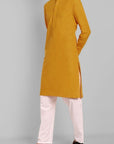 MEN'S MUSTARD KURTA PANT SET