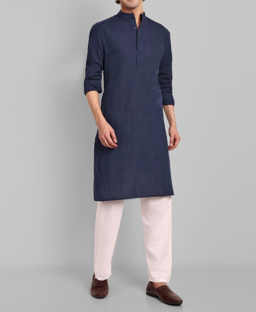 MEN&#39;S NAVY BLUE KURTA SET