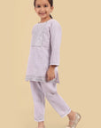 Mouve Gota Kurta with Pant and Dupatta - Set of 3