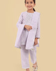 Mouve Gota Kurta with Pant and Dupatta - Set of 3