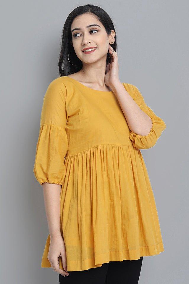 Dark Gray Mustard Mul Cotton Tunic