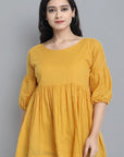 Dark Gray Mustard Mul Cotton Tunic