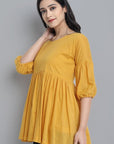 Dark Gray Mustard Mul Cotton Tunic