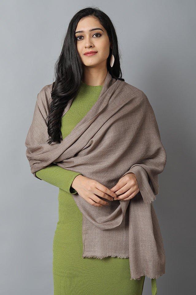 Dark Gray Natural Cashmere-Pashmina Stole