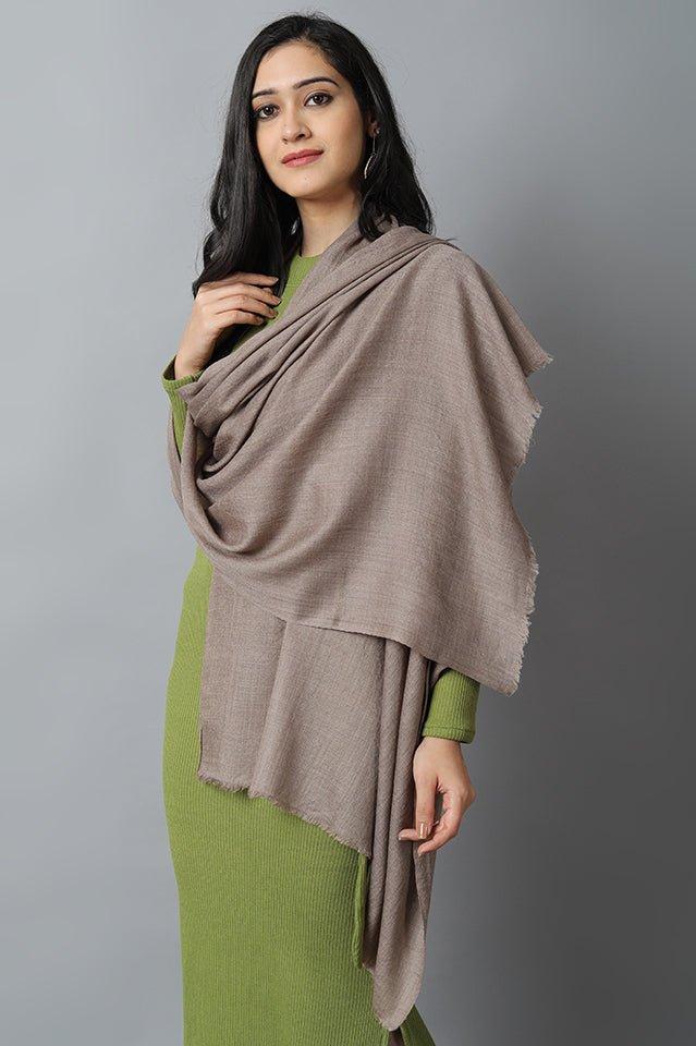 Dark Gray Natural Cashmere-Pashmina Stole