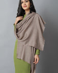 Dark Gray Natural Cashmere-Pashmina Stole