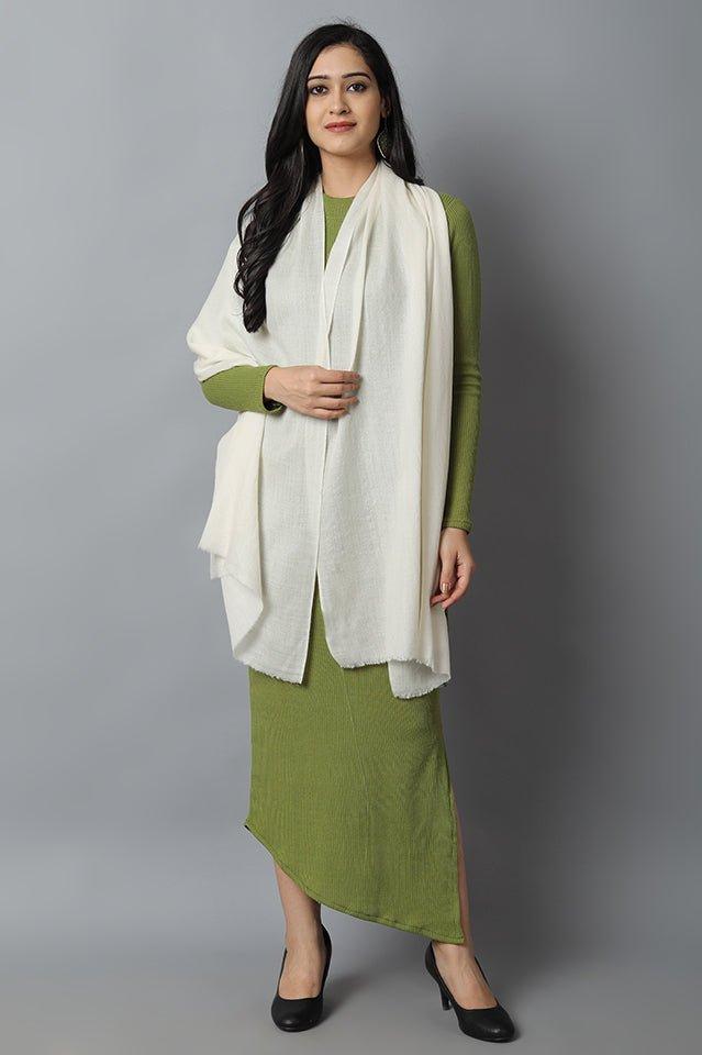 Gray Off White Cashmere-Pashmina Stole