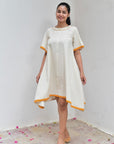 Off White Cotton Kaftan Dress