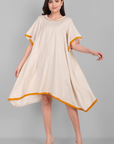 Off White Cotton Kaftan Dress