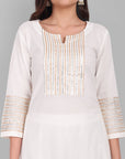 Light Gray Offwhite Dhanak Kurta and Sharara - Set of 3