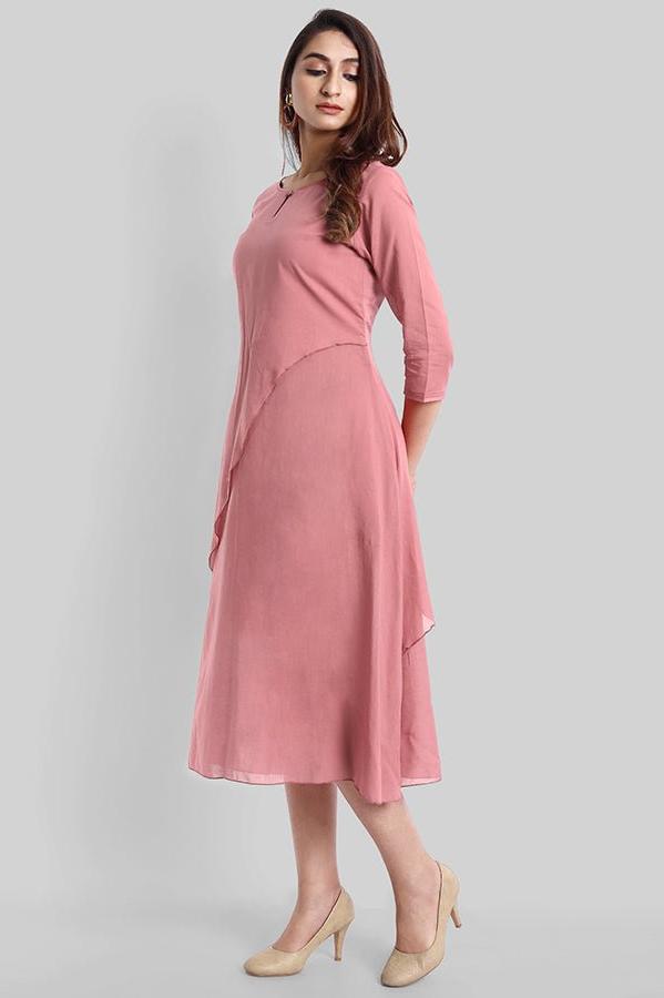 Pink Mul Cotton Haseena Dress