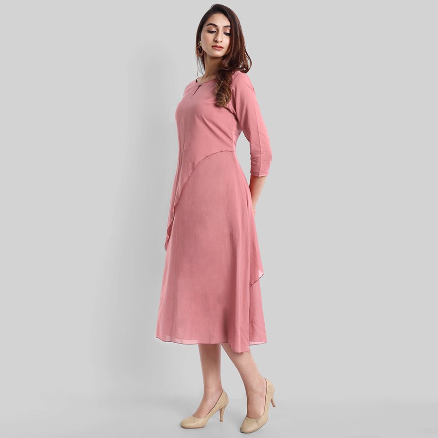 Pink Mul Cotton Haseena Dress