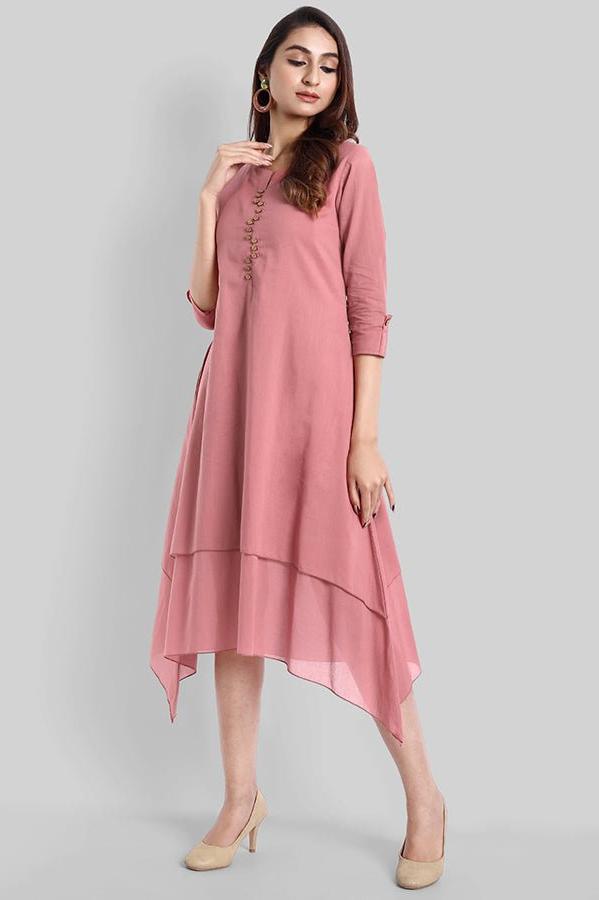 Pink Mul Cotton Hunter Dress