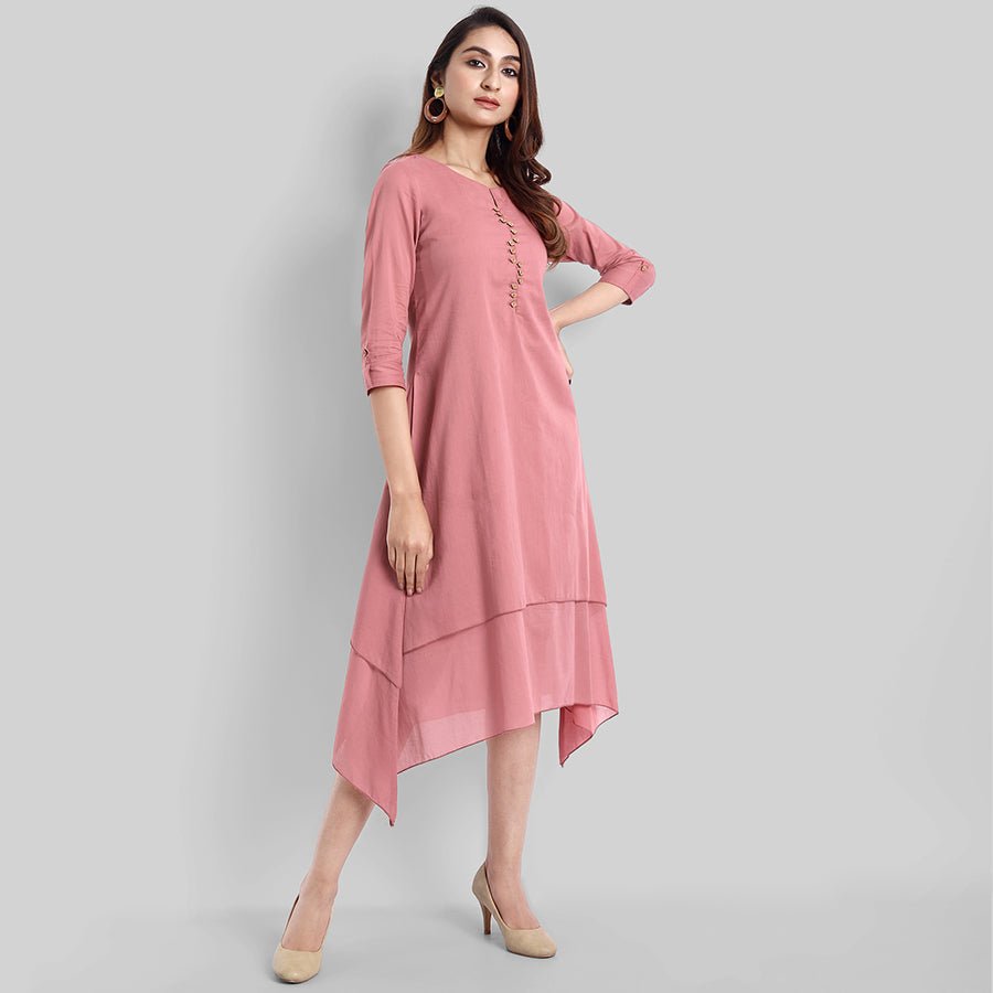 Pink Mul Cotton Hunter Dress