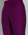 Purple Cotton Silk Pants with Pockets