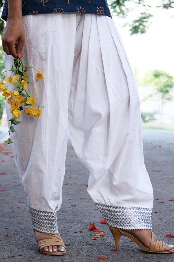 Light Gray Silver Lahori Poncha Shalwar