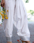 Light Gray Silver Lahori Poncha Shalwar