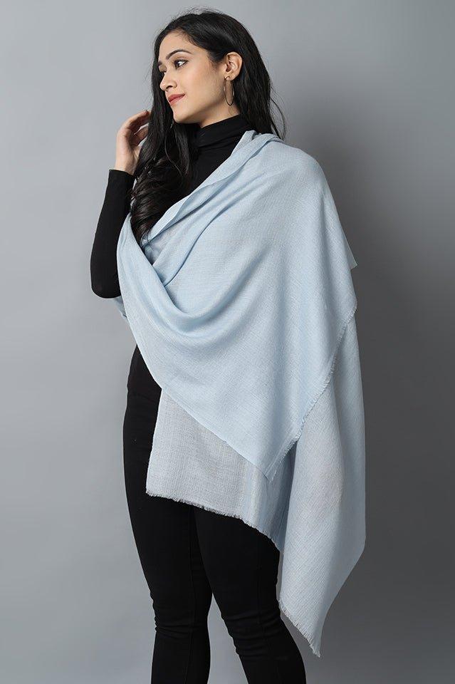 Gray Sky Blue Cashmere-Pashmina Stole