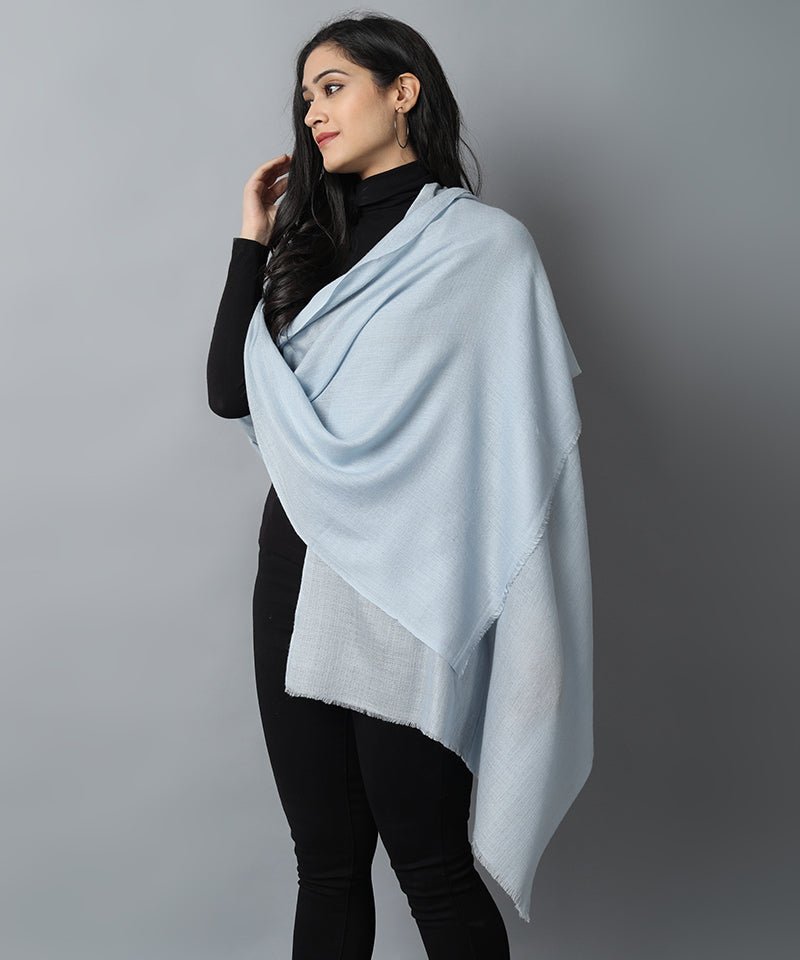 Gray Sky Blue Cashmere-Pashmina Stole