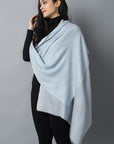 Gray Sky Blue Cashmere-Pashmina Stole