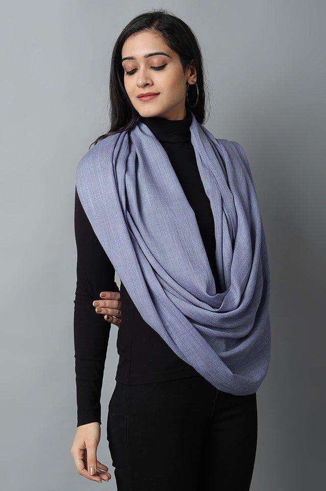 Dark Gray Stone Blue Cashmere-Pashmina Stole