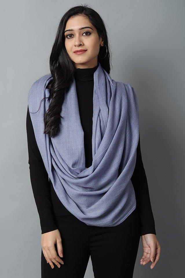 Dark Gray Stone Blue Cashmere-Pashmina Stole