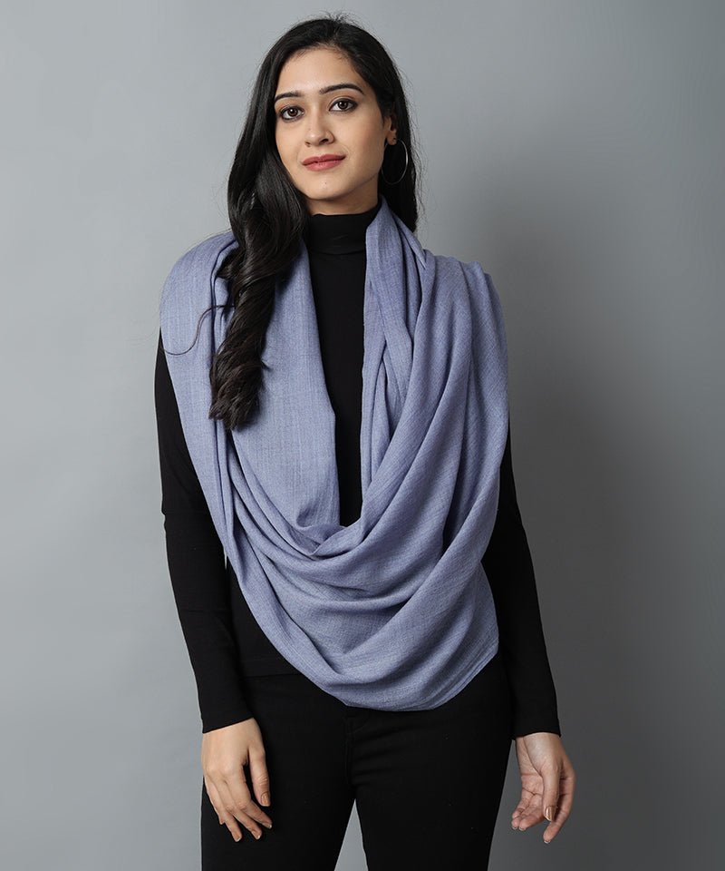 Dark Gray Stone Blue Cashmere-Pashmina Stole