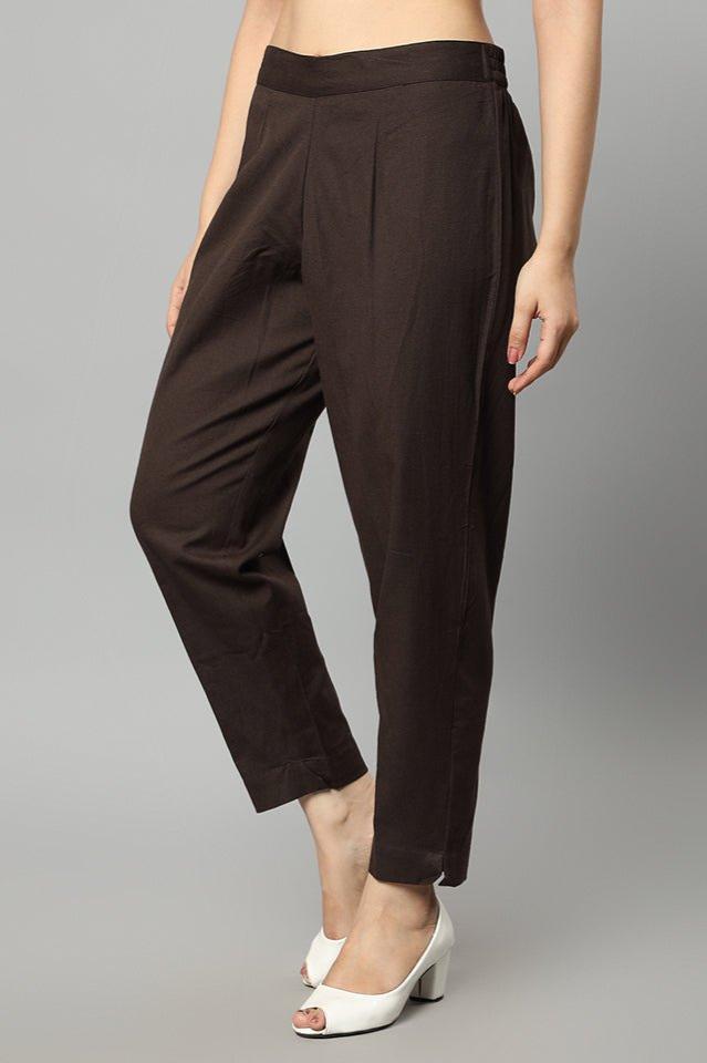 Black Straight Fit Chocolate Drainpipe Pants