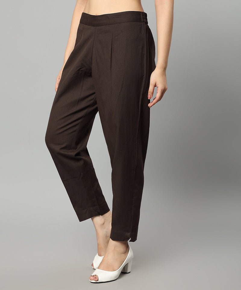 Black Straight Fit Chocolate Drainpipe Pants