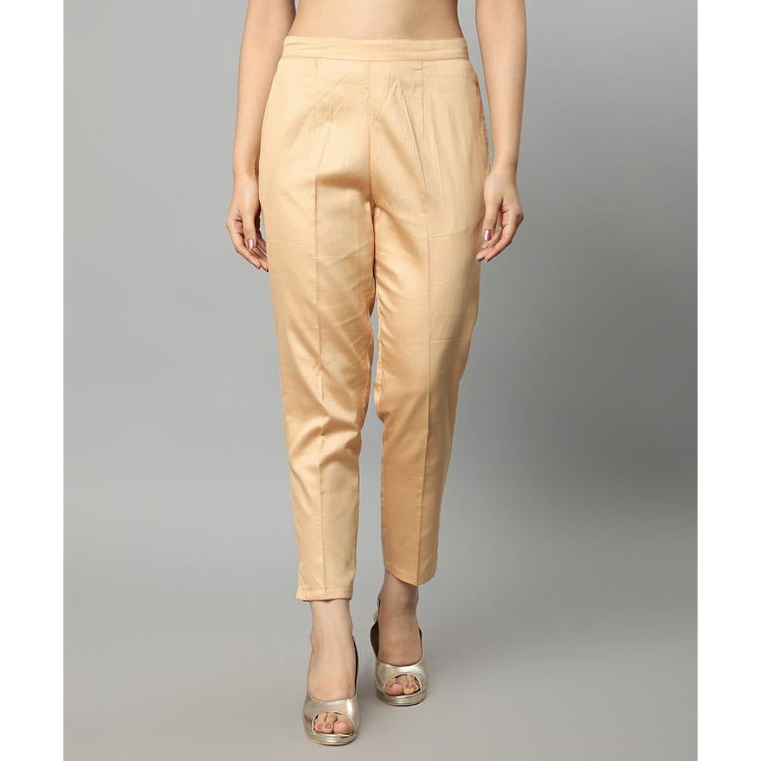 Dark Khaki Straight Fit Beige Drainpipe Pants