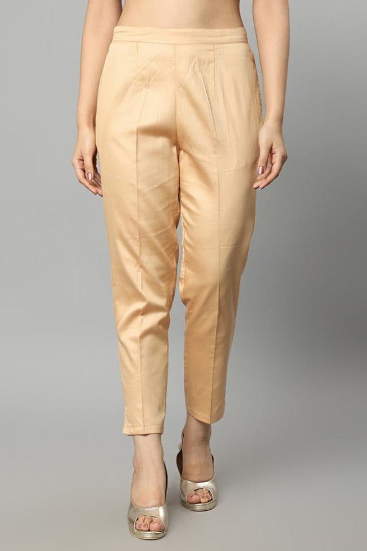 Dark Khaki Straight Fit Beige Drainpipe Pants