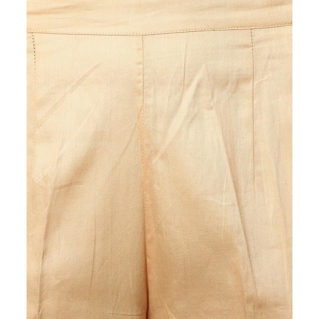 White Straight Fit Beige Drainpipe Pants