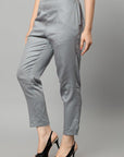 Slate Gray Straight Fit Gray Drainpipe Pants