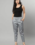 Black Straight Fit Gray Drainpipe Pants