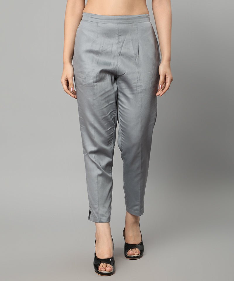 Slate Gray Straight Fit Gray Drainpipe Pants