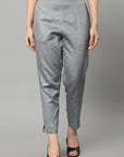 Slate Gray Straight Fit Gray Drainpipe Pants